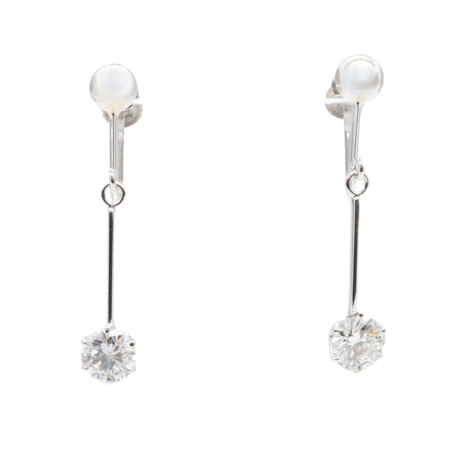ジュエリー JEWELRY イヤリング ダイヤ イヤリング ダイヤ 1.8g Pt900プラチナ ダイヤモンド ダイヤ イヤリング レディース Used A