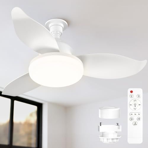 TENKOO&YOU シーリングファンライト LED 【特許登録済み・3重のセーフティ構造】Φ63.5cm 正逆回転 大風量 38W 3500LM ファン付き照明 DCモーター 静音 調光調色 壁スイッチメモリー機能 タイマー 軽量 節電 換 ac774959