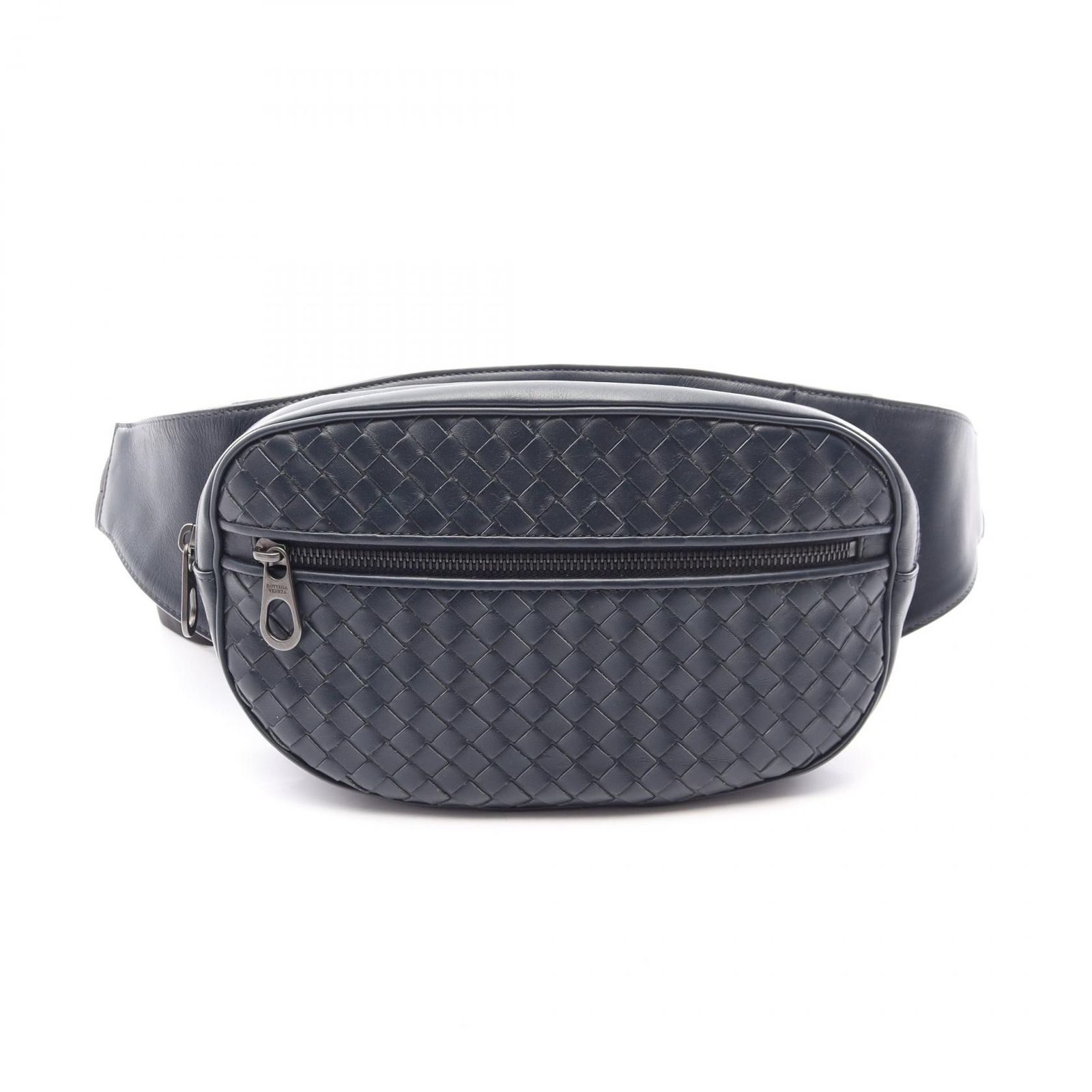 ボッテガヴェネタ BOTTEGA VENETA ウエストバッグ イントレチャート BO78012920 ネイビー レザー イントレチャート ボディバッグ メンズ Used A