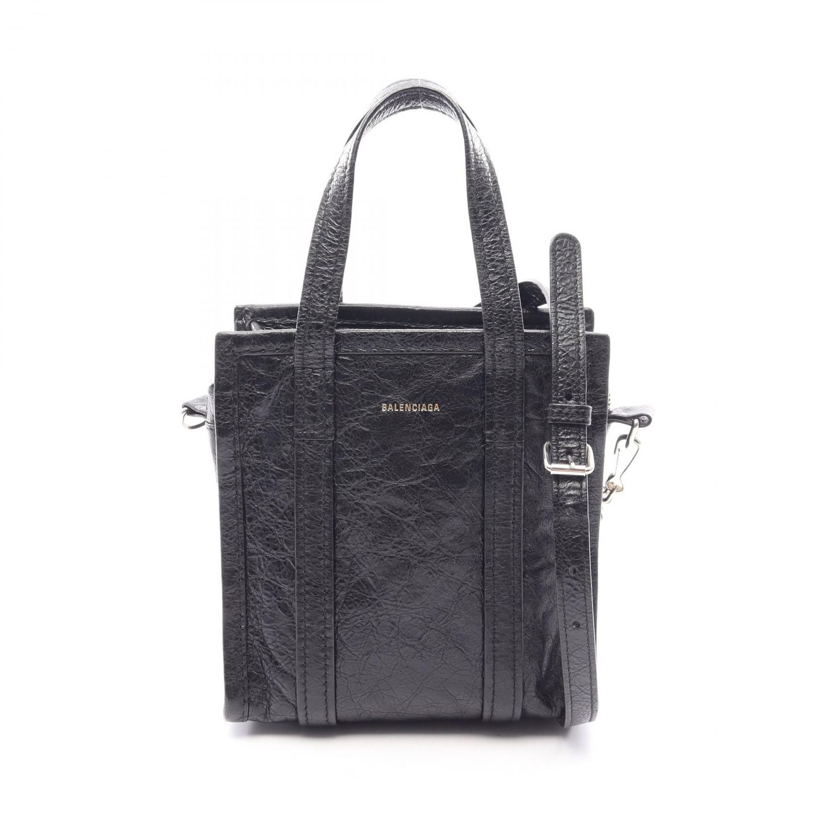 バレンシアガ BALENCIAGA ハンドバッグ BAZAR SHOPPER バザール ショッパー XXS 2WAY 513988 ブラック レザー バザール ショッパー XXS レディース Used B