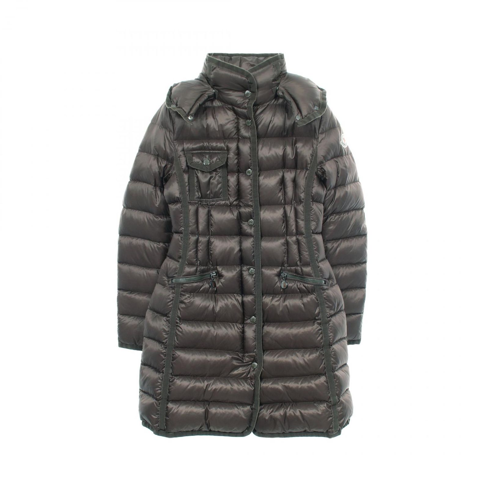 モンクレール MONCLER ダウンジャケット HERMINE ダークグリーン ナイロン HERMINE ダウンコート レディース Used B