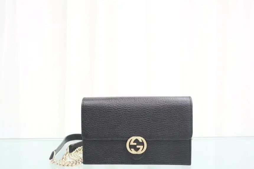 GUCCI グッチ インターロッキング GG チェーン ミニ クロス 615523 ショルダーバッグ ブラック