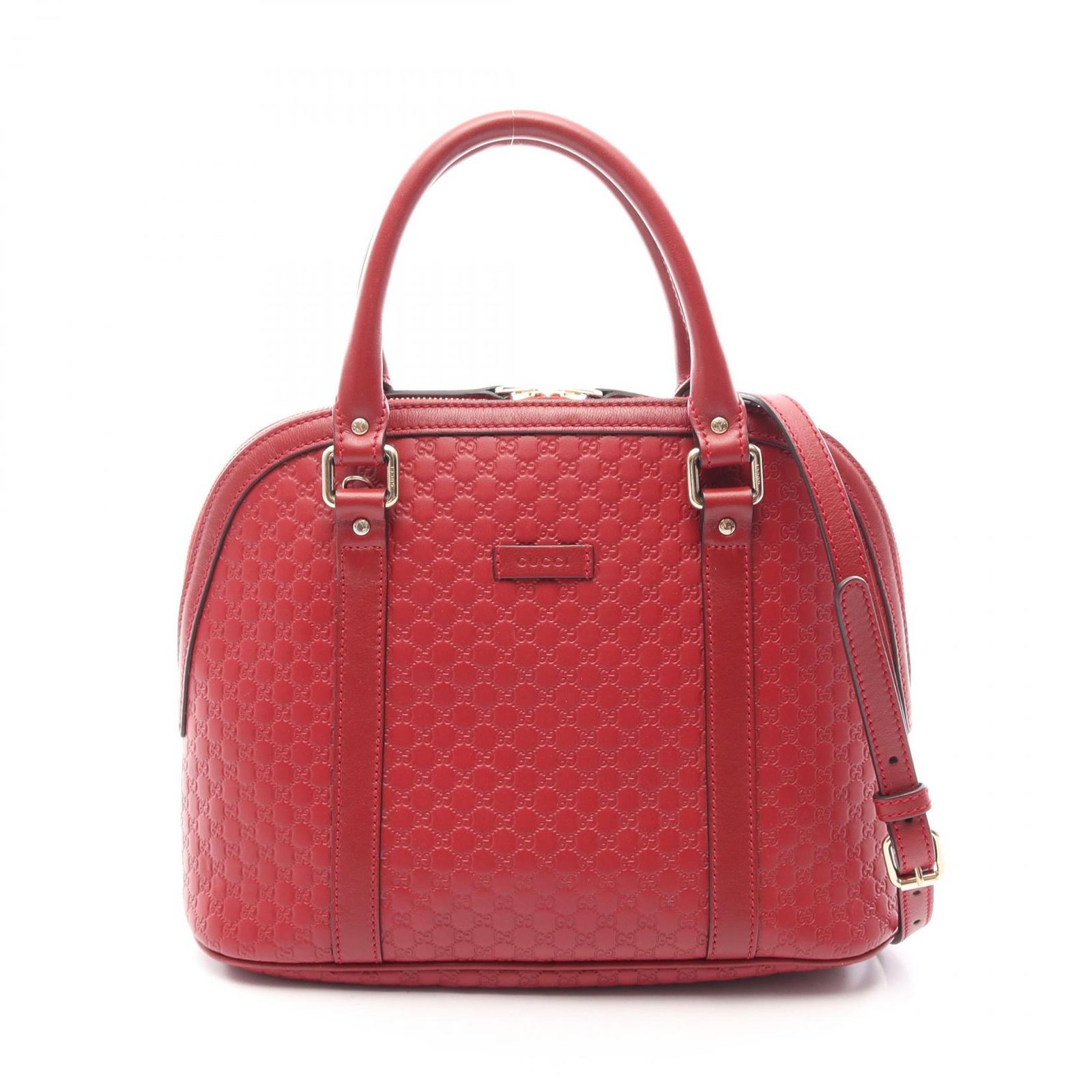グッチ GUCCI ハンドバッグ マイクログッチシマ 2WAY 449663 レッド レザー マイクログッチシマ 2wayハンドバッグ レディース Used A