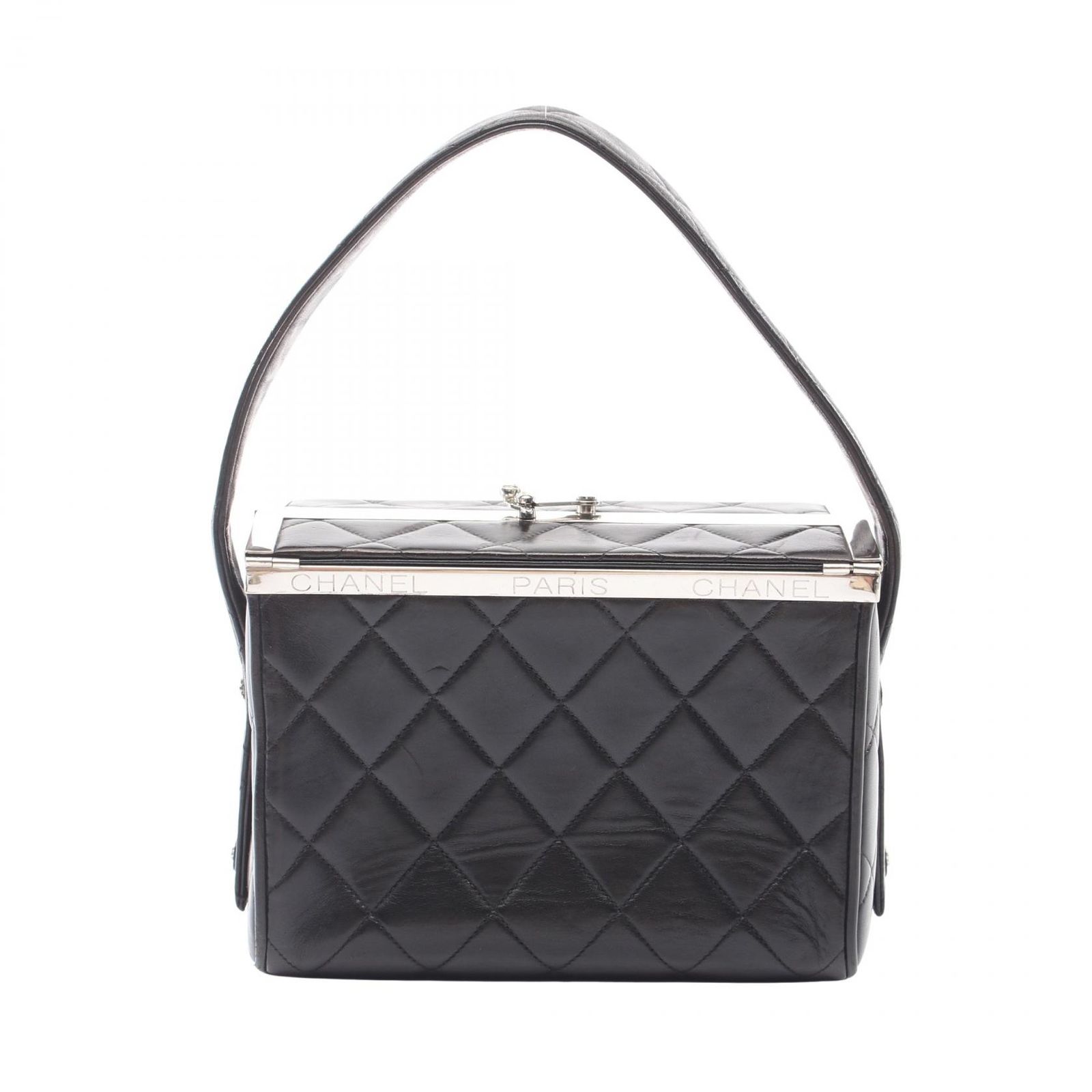 シャネル CHANEL ハンドバッグ マトラッセ ブラック ラムスキン（羊革） マトラッセ ハンドバッグ レディース Used B