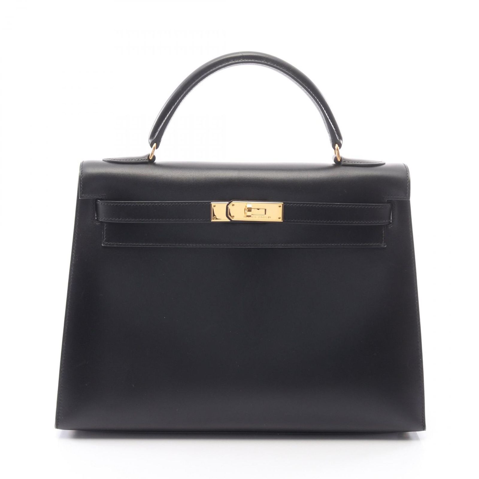 エルメス HERMES ハンドバッグ ケリー32 外縫い 2WAY ブラック カーフ（牛革） ケリー32 ブラック レディース Used A