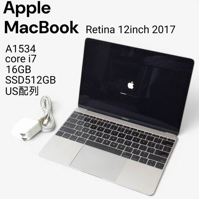 MacBook 12inch 2017 i7 16GB 512GB US配列 - メルカリ