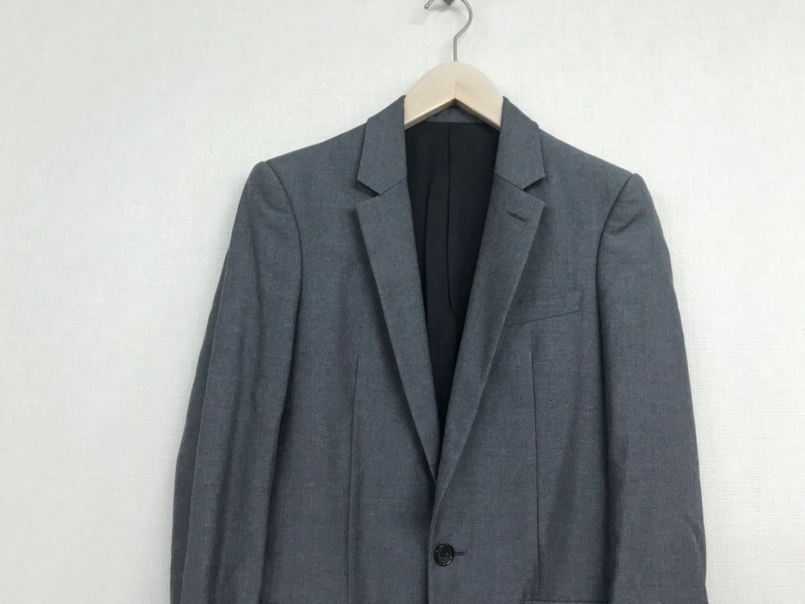 Lithiumhomme リチウムオム グレー テーラードジャケット 本物リチウムオムLithiumhommeウールモヘアテーラードジャケット長袖