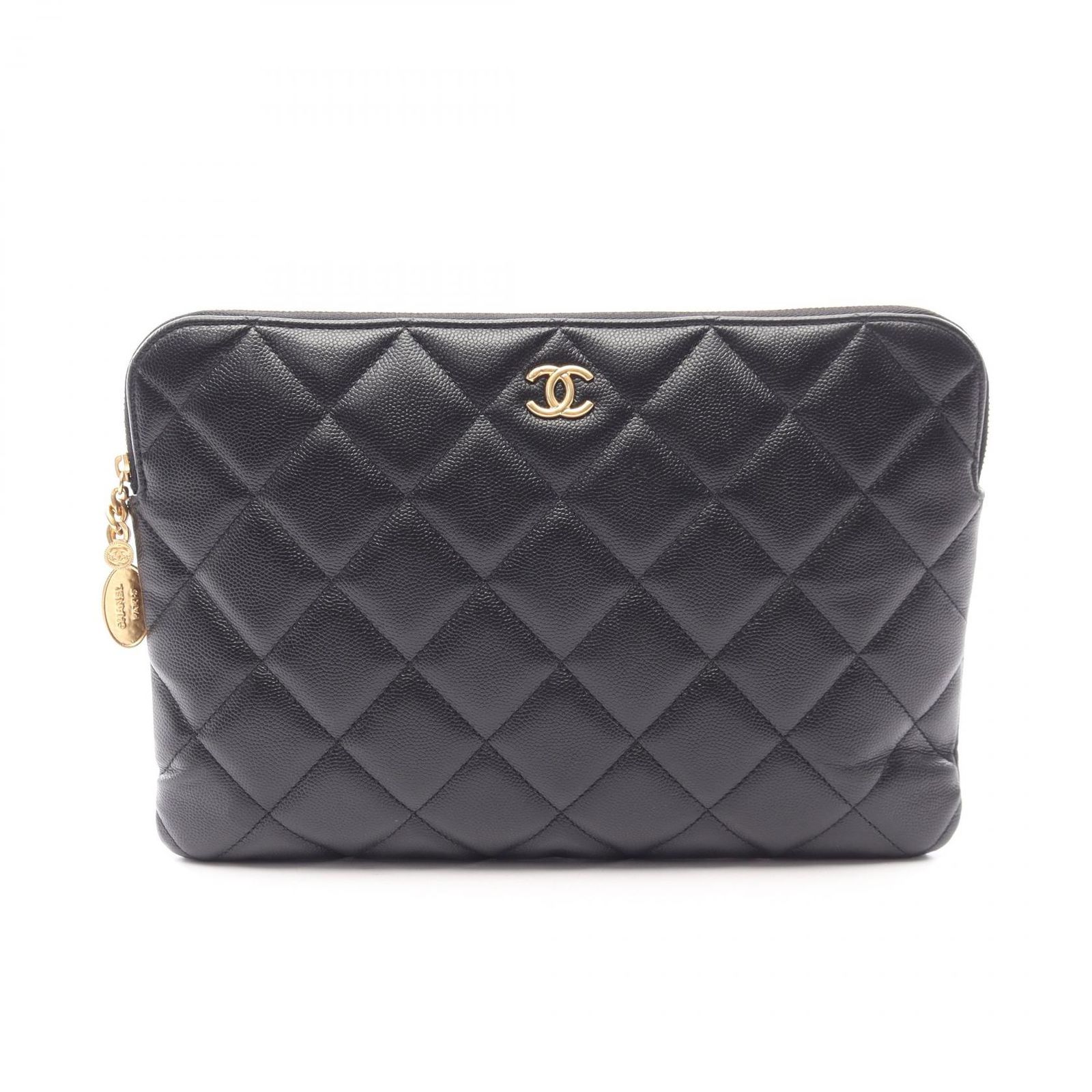 シャネル CHANEL セカンドバッグ クラッチバッグ マトラッセ ブラック キャビアスキン(グレインドカーフ) マトラッセ クラッチバッグ レディース Used A