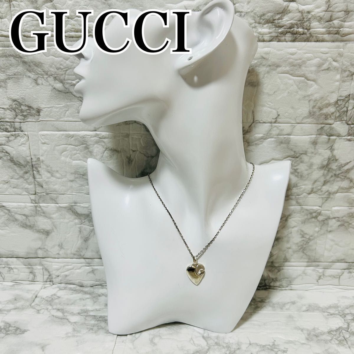 GUCCI グッチ ハート ネックレス Ag925 シルバー 刻印あり Gロゴ
