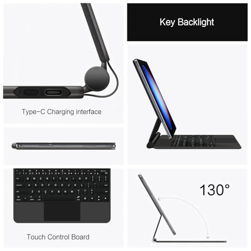 【新品】マジック キーボード Xiaomi Pad 6S Pro 12.4インチ マグネット式 タッチパッド バックライト付き 磁気吸着 シャオミ Pad 6S Pro キーボードケース バックライト付き キーボード タッチパネル搭載 マルチ 46a9edca