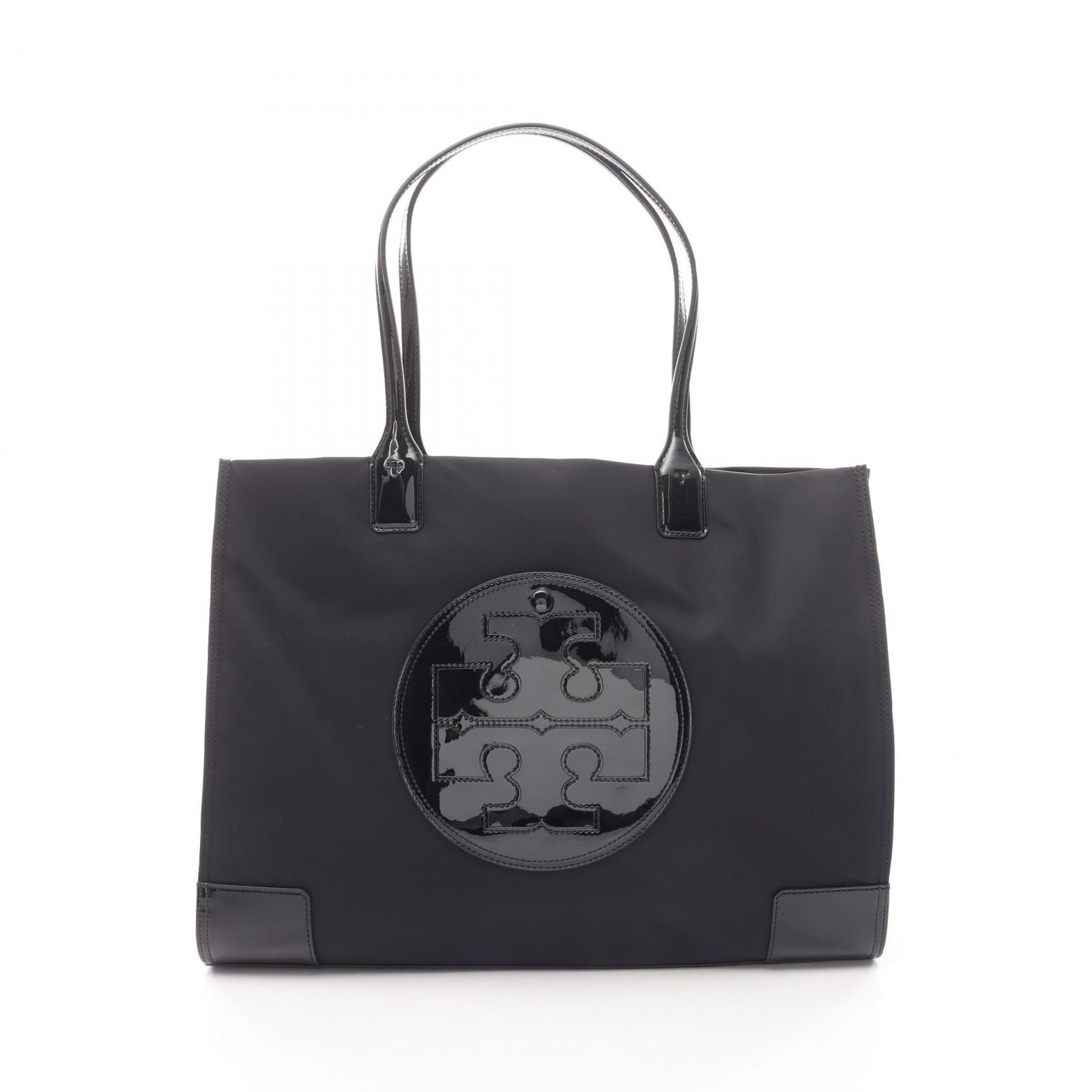 トリーバーチ Tory Burch トートバッグ ELLA PATENT TOTE エラ パテント 90479001 ブラック ナイロン パテントレザー トートバッグ レディース 新品