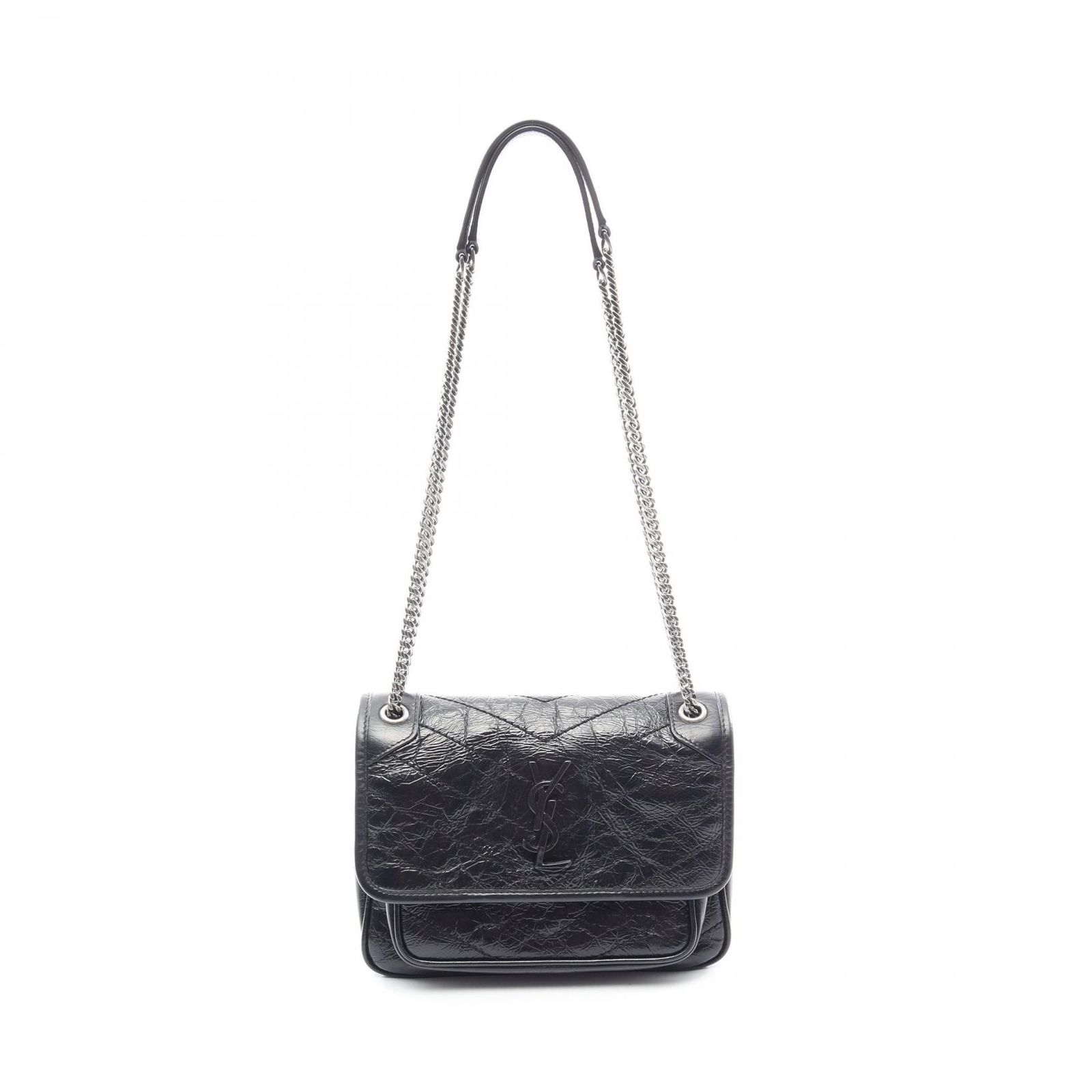 イヴ・サンローラン YVES SAINT LAURENT ショルダーバッグ ニキ ベイビー 633160 ブラック レザー ニキ ベイビー レディース Used A