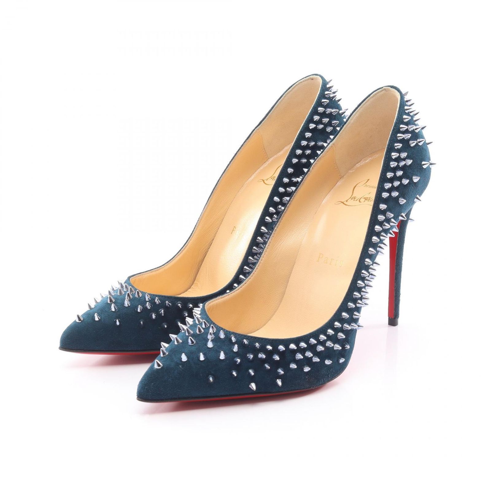 クリスチャンルブタン Christian Louboutin パンプス スパイクスタッズ ポインテッドトゥ スウェード パンプス レディース 未使用