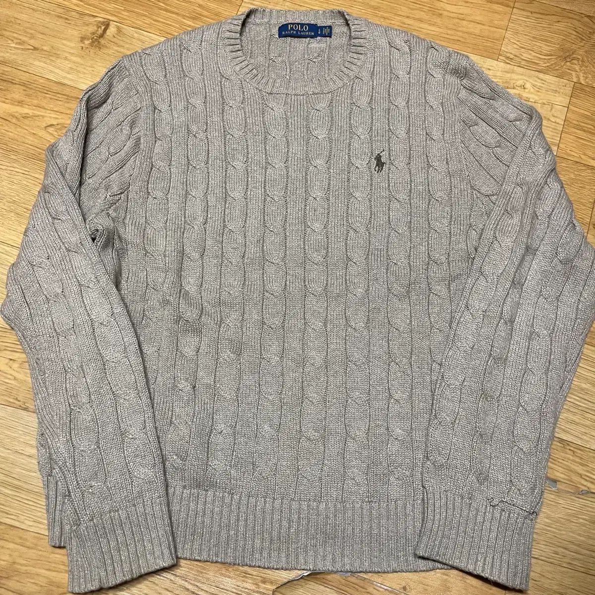POLO RALPH LAUREN 新モデル ケーブルニット ケーブル編みニット ベージュ Lサイズ(105サイズ)