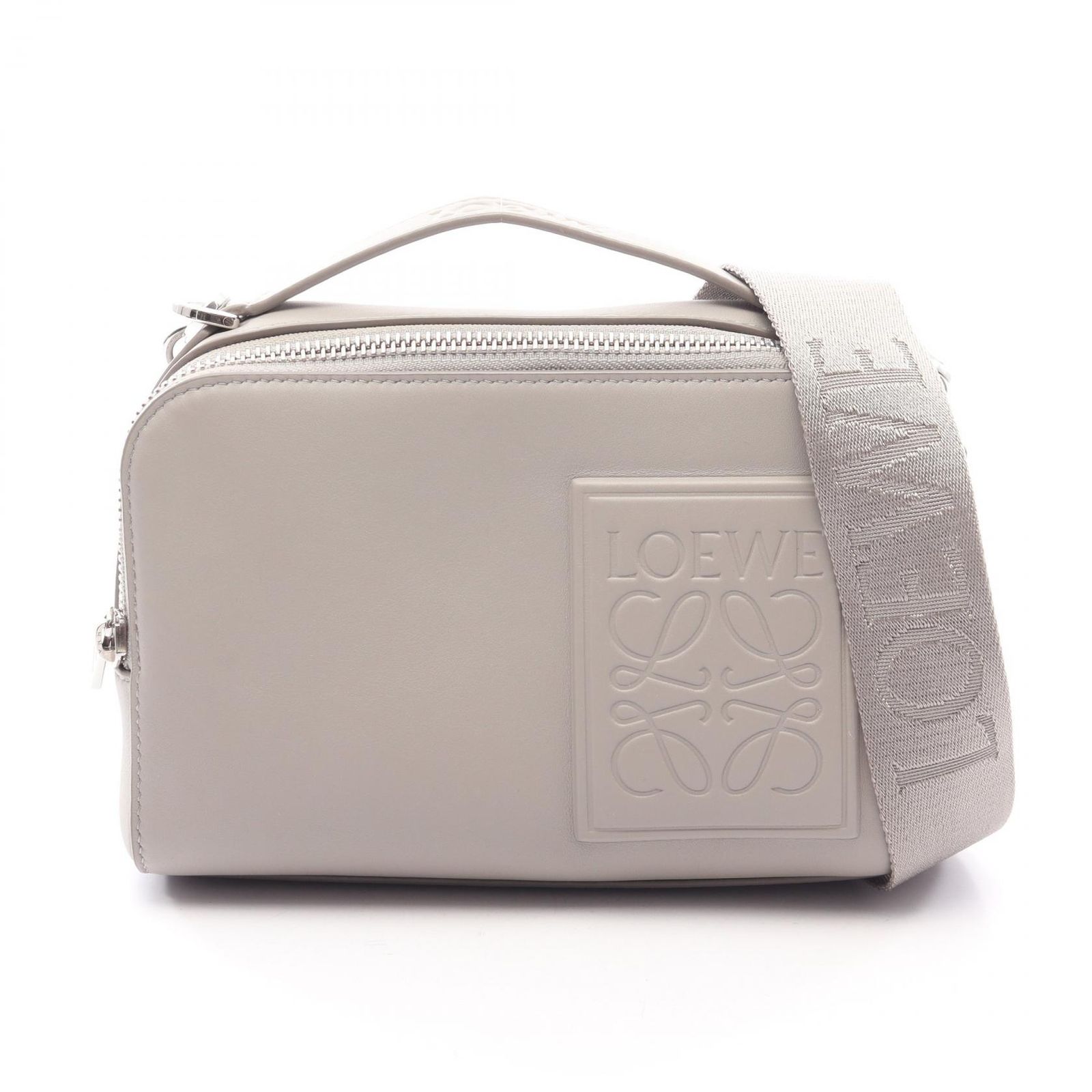 ロエベ LOEWE ハンドバッグ クロスボディ カメラバッグ ミニ 2WAY C565R41X05 ライトグレー レザー クロスボディ カメラバッグ ミニ メンズ Used A