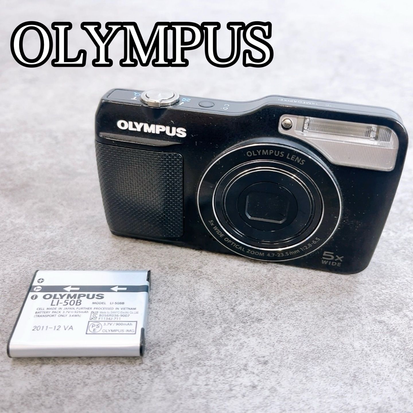 H-1390 OLYMPUS デジタルカメラ VG-170 ブラック ジャンク品 動作