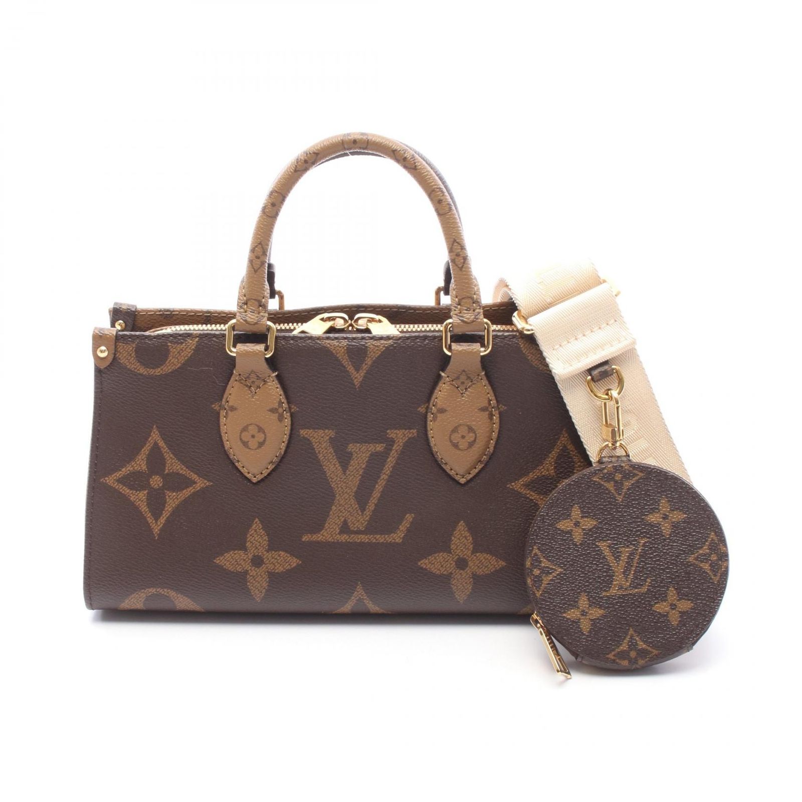 ルイ・ヴィトン LOUIS VUITTON ハンドバッグ オンザゴー EW モノグラムジャイアント モノグラムリバース 2WAY M46653 PVCコーティングキャンバス オンザゴーEW レディース