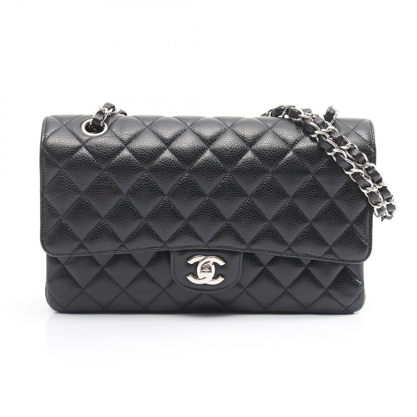 シャネル CHANEL ショルダーバッグ マトラッセ Wフラップ A01112 ブラック キャビアスキン(グレインドカーフ) マトラッセ ダブルフラップ チェーンショルダー