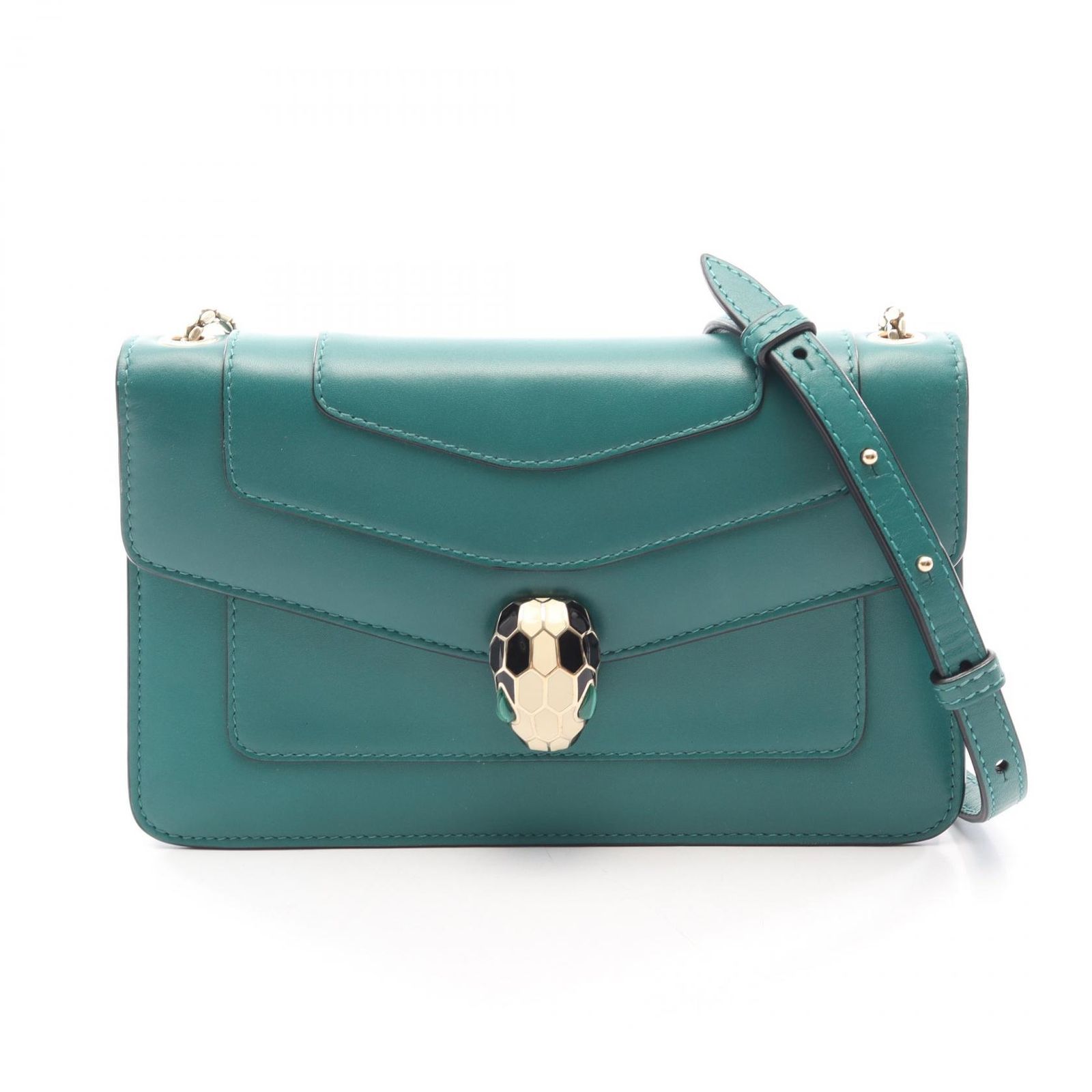 ブルガリ BVLGARI ショルダーバッグ セルペンティ フォーエバー 289673 グリーン レザー セルペンティ フォーエバー チェーンショルダー レディース Used A