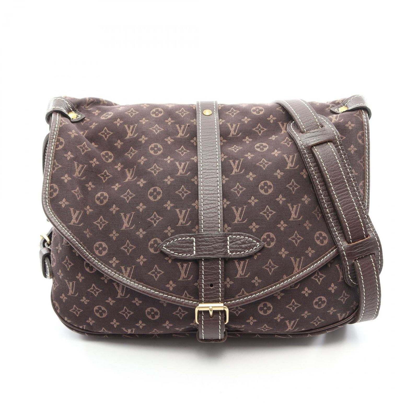 ルイ・ヴィトン LOUIS VUITTON ショルダーバッグ ソミュール M95227 エベヌ キャンバス レザー ソミュール30 レディース Used A