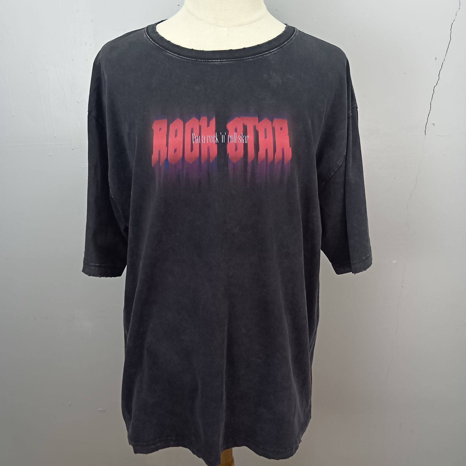 Ado　アド ROCK STAR 5th ANNIVERSARY 半袖Tシャツ　ブラック XLサイズ【0718】Damages/stains; XL(LL)