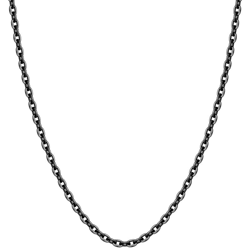 [新宿銀の蔵] いぶし あずきチェーン 長さ40～70cm (60cm) 幅約2.8mm 濃いめ シルバー925 ネックレス チェーン ネックレスチェーン メンズ sv チェーンのみ
