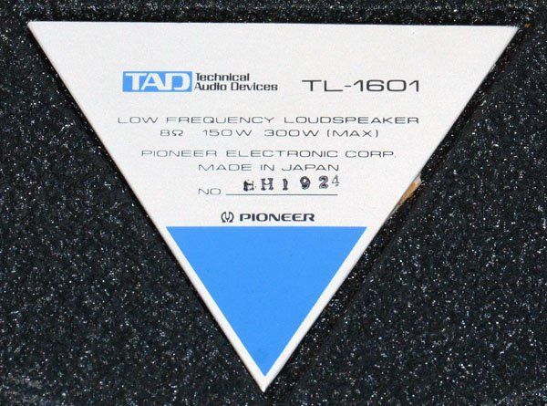 TAD PIONEER タッド パイオニア TL-1601 TL-1601a 40cm コーン型 ウーファーユニット ペア