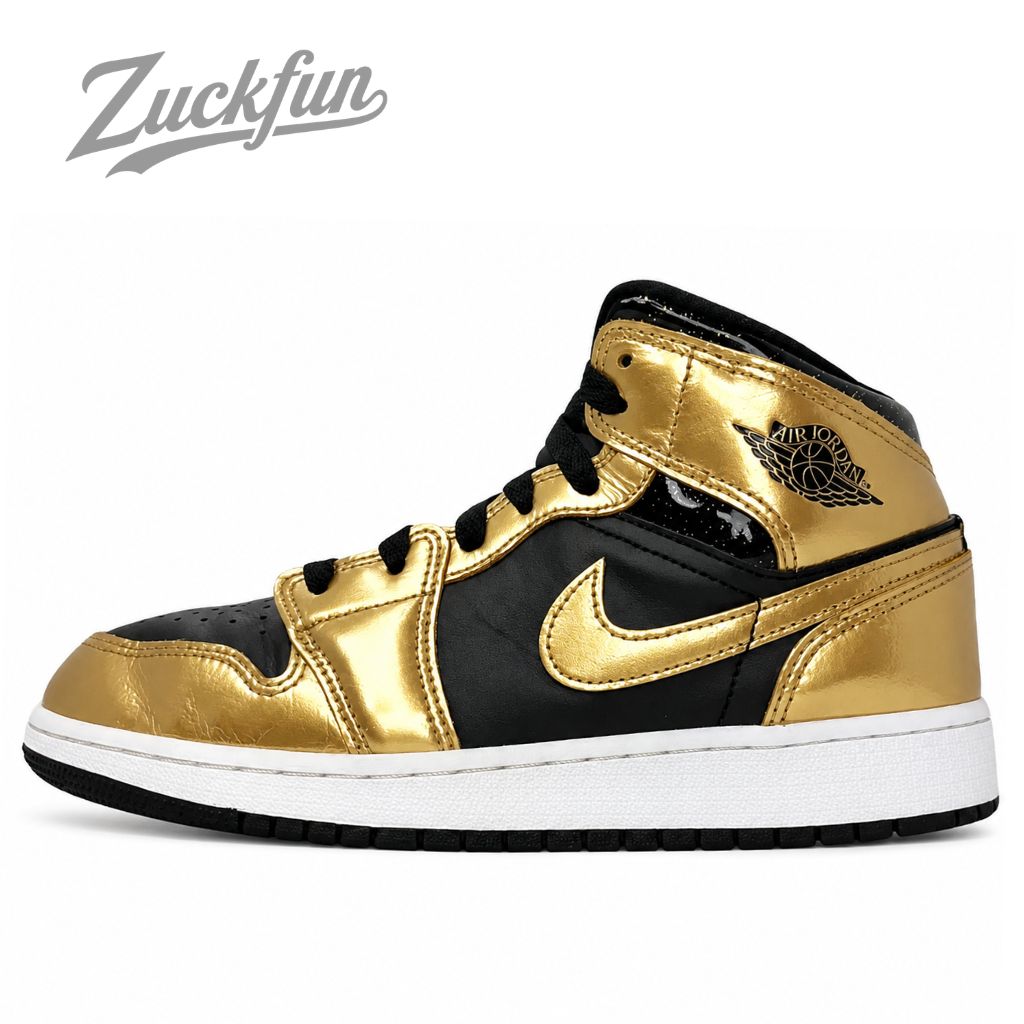 Air Jordan エアジョーダン36超美品✨金カスタム✨27cm黒金希少✨ NIKE AIR JORDAN 1 MID GLITTER エア ジョーダン 1 ミッド グリッター
