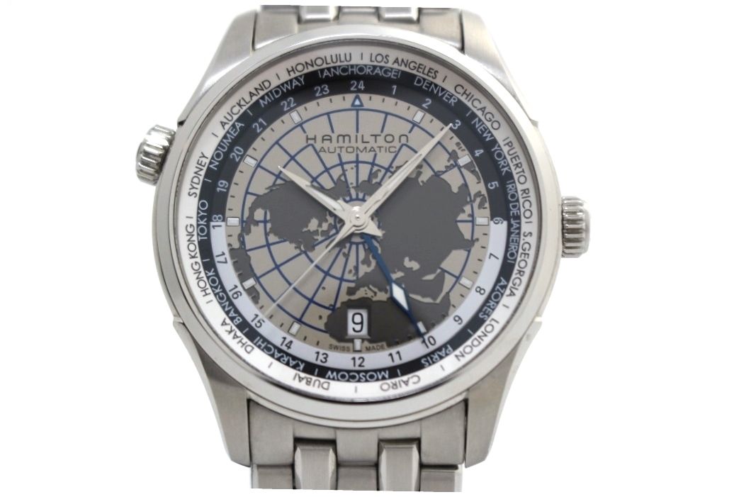 HAMILTON ハミルトン ジャズマスター トラベラーGMT H32605181 シースルーバック ステンレススチール 自動巻き 【200】2120500300801 【中古】【大黒屋