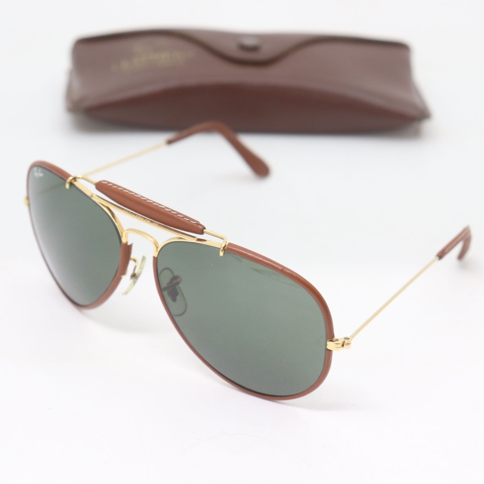 ITP2GZSNVSVK B＆L Ray-Ban USA レイバン サングラス ティアドロップ レザー 革巻き ヴィンテージ ブラウン系 メンズ