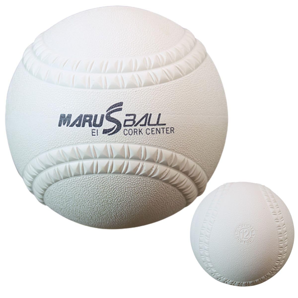 【公認球】マルエス ソフトボール 3号 12インチ 野球ボール 検定球 公式球 ボール 新規格 中学 大人 日本ソフトボール協会 60個入 [12インチ 60個入]