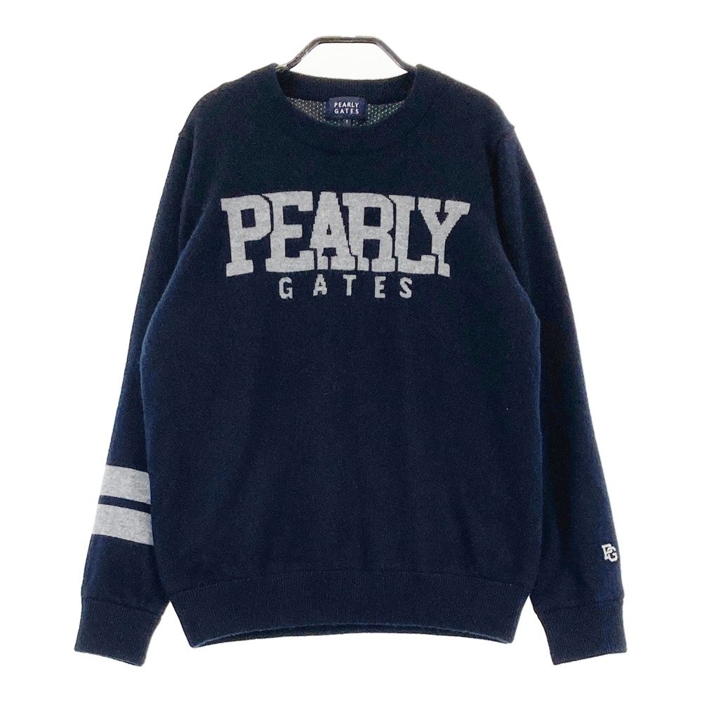 サイズ：1 PEARLY GATES パーリーゲイツ 2024年モデル 裏地付き カシミヤニットセーター ネイビー系 [240101674796] ゴルフウェア レディース ストスト