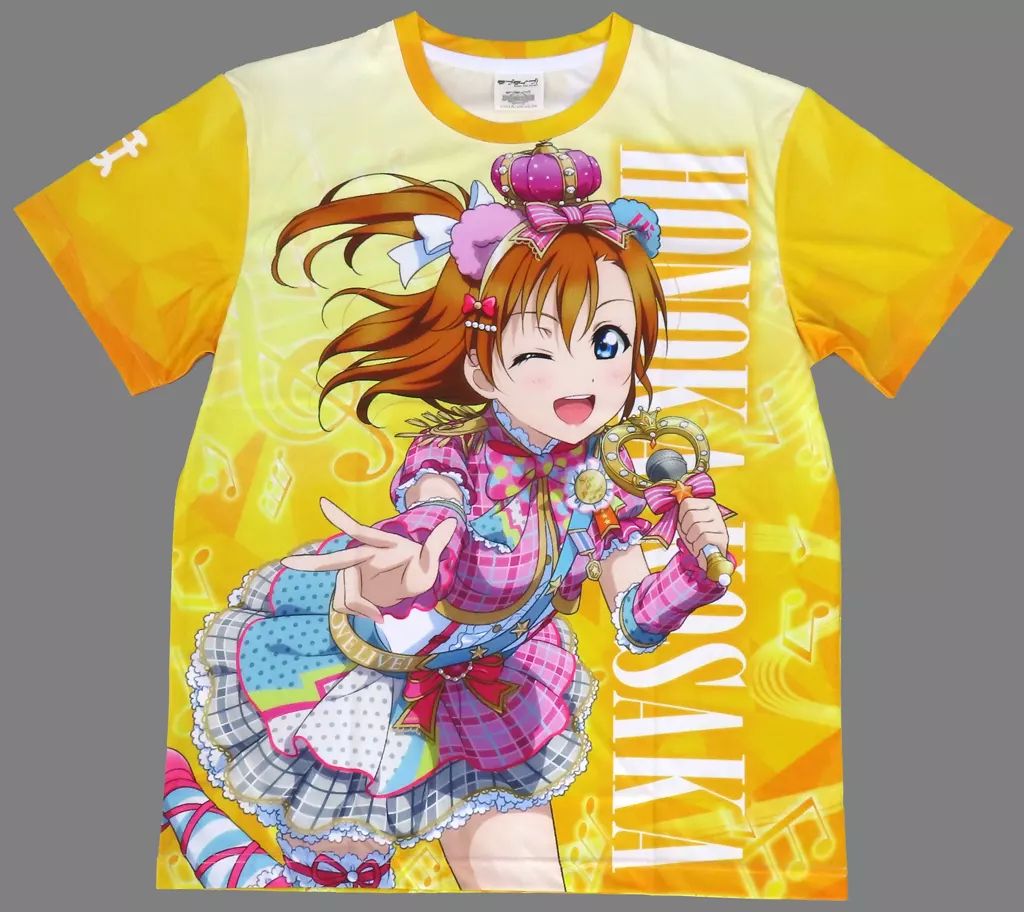 【中古】衣類 高坂穂乃果 フルグラフィックTシャツ オレンジ フリーサイズ 「ラブライブ!スクールアイドルフェスティバル ALL STARS 1周年記念ショップ in マルイ」