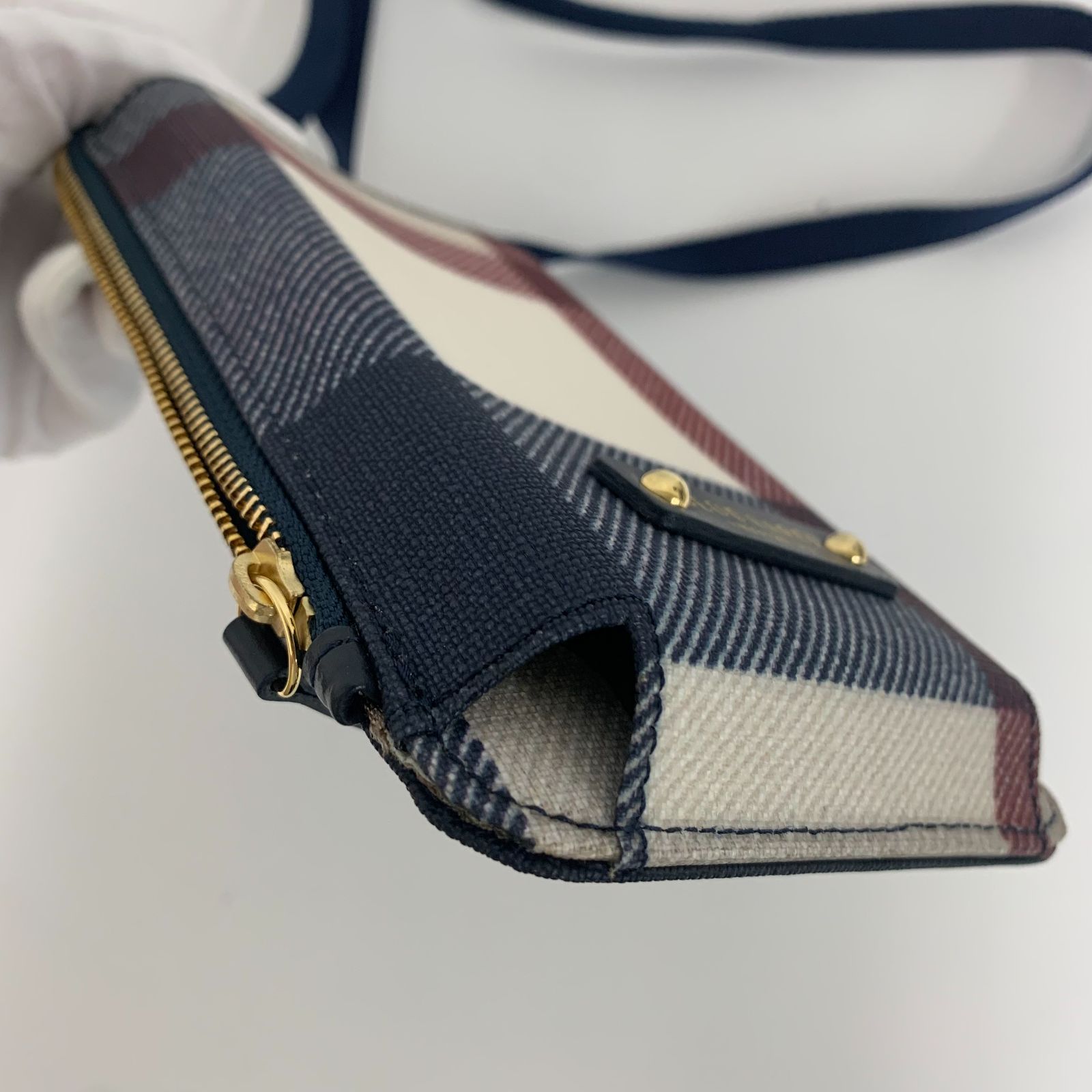 極美品】ブルーレーベルクレストブリッジ スマホショルダー ポシェット 