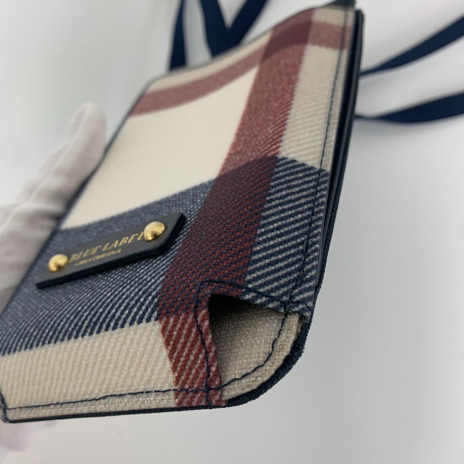 極美品】ブルーレーベルクレストブリッジ スマホショルダー ポシェット 