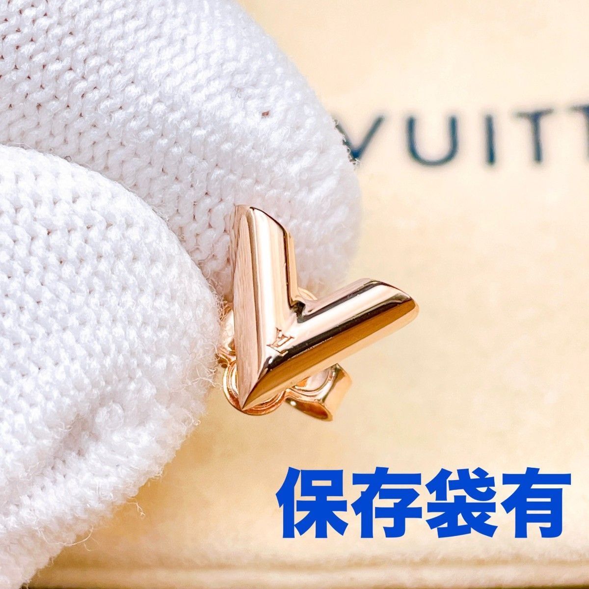 ◇ルイヴィトン◇新品仕上済 LOUIS VUITTON M80139 エセンシャルV ピアス 片耳用 PG ピンクゴールド 1.2g ブランド