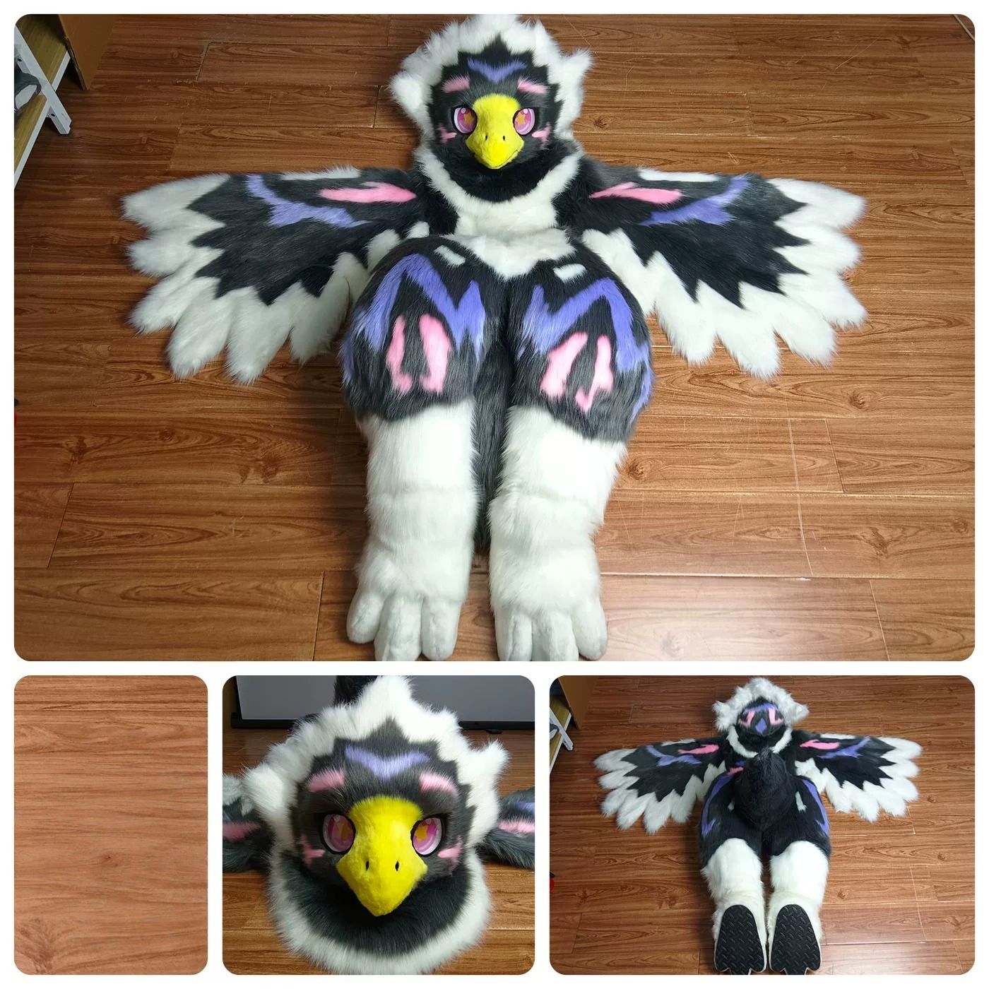 ★即納 着ぐるみ ケモノ体 フルスーツ 鳥 グレー NO.2 全身 ケモノ ファースーツ ぬいぐるみ コスプレ コスチューム 一点物