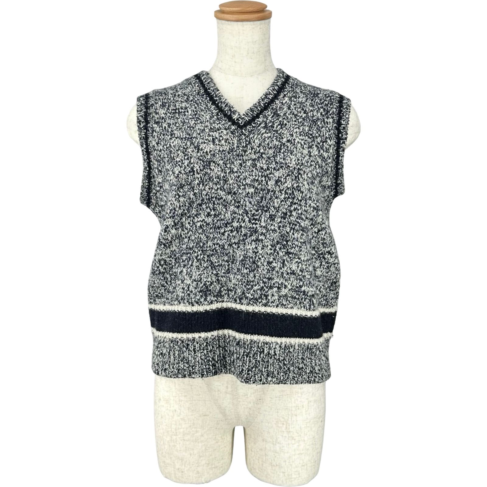 クリスチャン・ディオール Christian Dior シグネチャーロゴカシミヤ混ニットベスト 054T01AM303 グレー ウール レディース ベスト