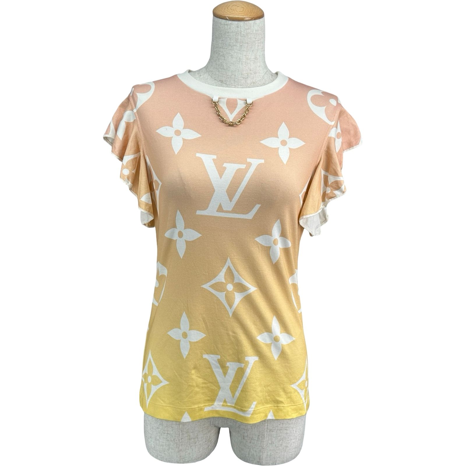 ヴィトンフリルＴシャツ ルイ・ヴィトン LOUIS VUITTON ジャイアントモノグラム総柄フリルT