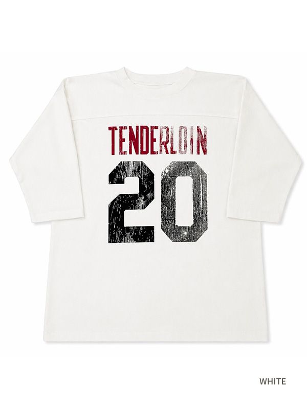 テンダーロイン Tenderloin フットボールシャツ 20AW 白 L 美品 TENDERLOIN テンダーロイン Tシャツ フットボール 7分袖 ナンバリング