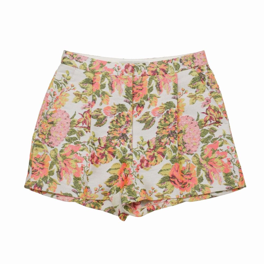 ■美品■Stella McCartney ステラマッカートニー ショートパンツ サイズ38 花柄 ジャガード タック ハーフパンツ ブランド古着【中古】20260520/RA9497