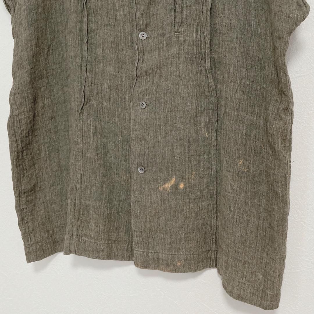 80s ISSEY MIYAKE 麻シャツ カーキ M - メルカリ