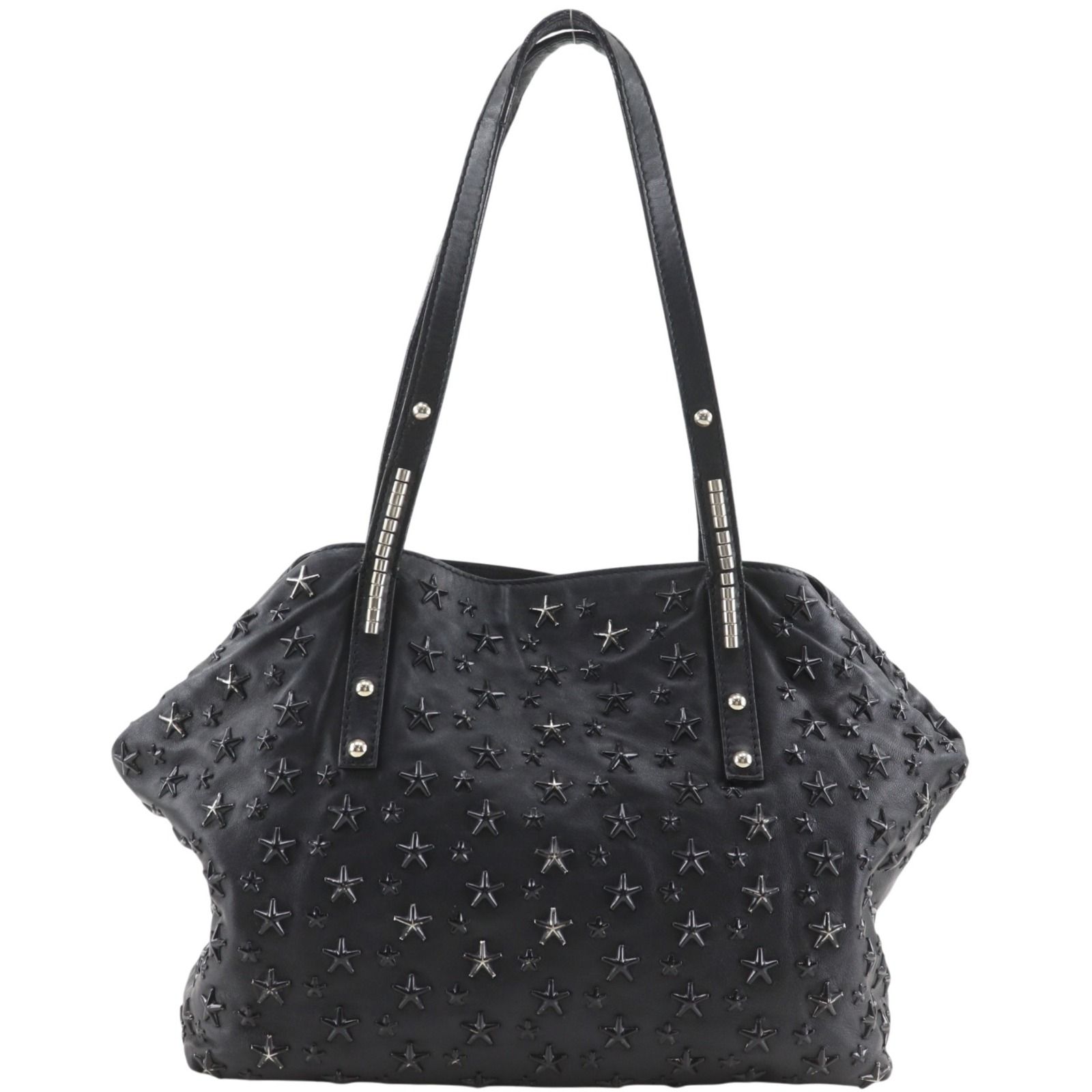 【JIMMY CHOO】ジミーチュウ スタースタッズ レザー 黒 レディース トートバッグ
