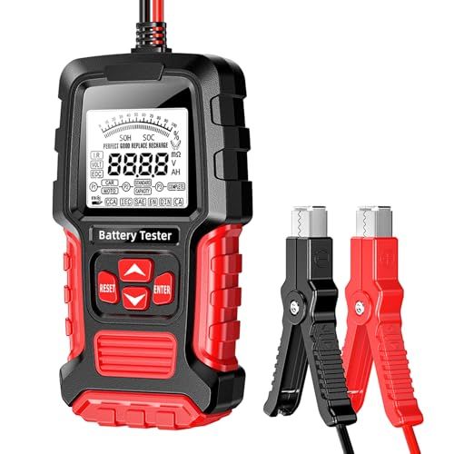 AUTOWHD バッテリーチェッカー カーバッテリーテスター バッテリー診断機 12Vと24V鉛蓄バッテリー用LCDデジタル表示 CCA値/内部抵抗値mΩ/電圧/SHO/SOC 日本語説明書so e763089e