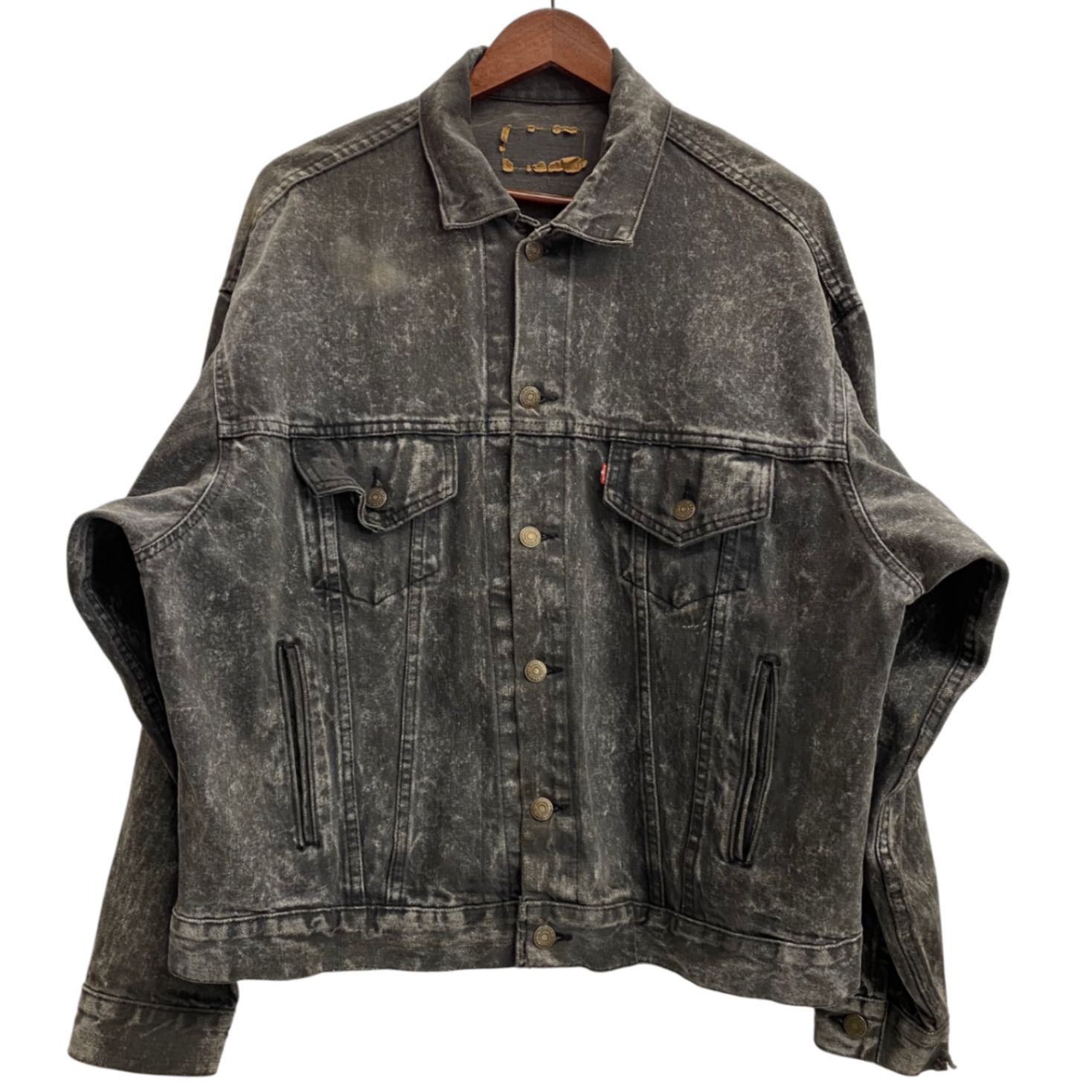 リーバイス Levi's 80's 70507 後染め USA製 ブラックデニム 70507-0253 ジャケット ブラック Lサイズ 201MT-5978 VB