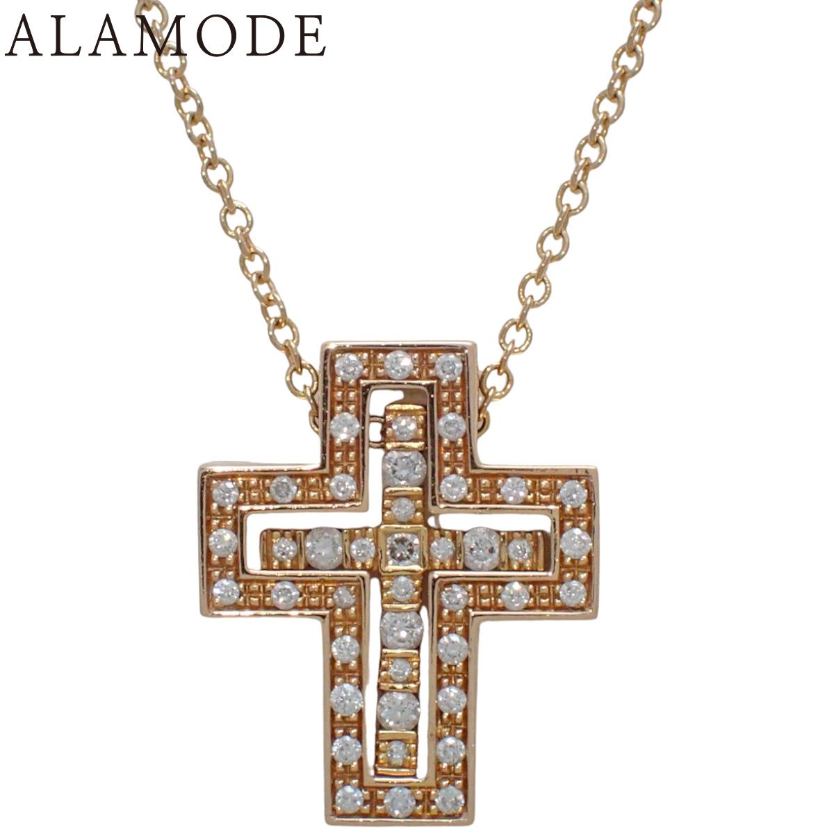 Damiani(ダミアーニ) ベルエポック ネックレス XXS ダイヤモンド ピンクゴールド K18PG 4.6g ネックレス アクセサリー ジュエリー クロス 十字架 ピンクゴールド レディース 40802197519【中古】【アラモード】