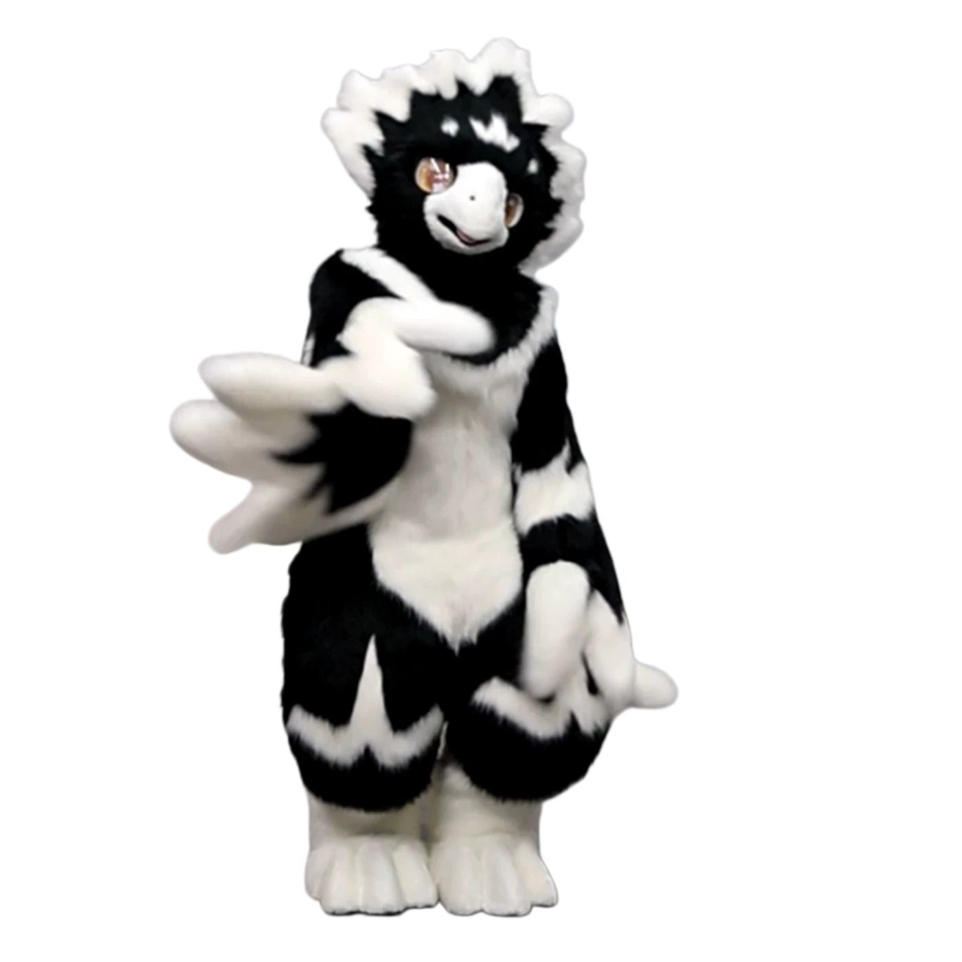 ★即納 着ぐるみ ケモノ体 フルスーツ 鳥 黒と白 Bタイプ 全身 ケモノ ファースーツ ぬいぐるみ コスプレ コスチューム 一点物