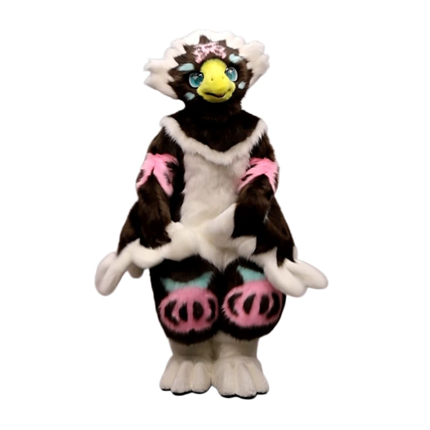 ★即納 着ぐるみ ケモノ体 フルスーツ 鳥 ダークブラウン 全身 ケモノ ファースーツ ぬいぐるみ コスプレ コスチューム 一点物