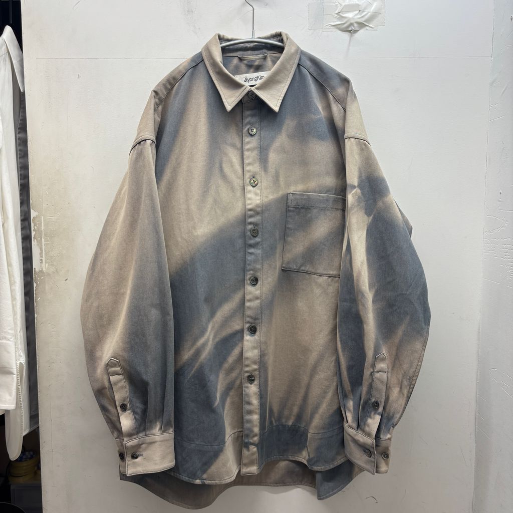 JiyongKim ジヨンキム 23AW Bleached Denim Shirt シャツジャケット JK23AWTO01 グレー系 size:L【中目黒B05】