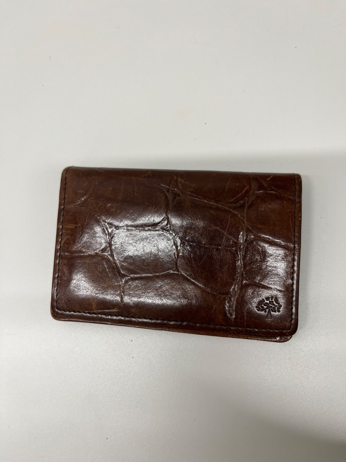 希少 MULBERRY マルベリー レザー クロコ型押し ショルダーバッグ 茶 
